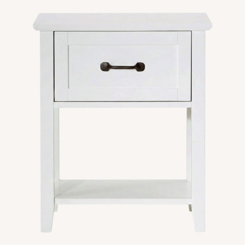 Used Pottery Barn Stratton White Side Table for sale on AptDeco
