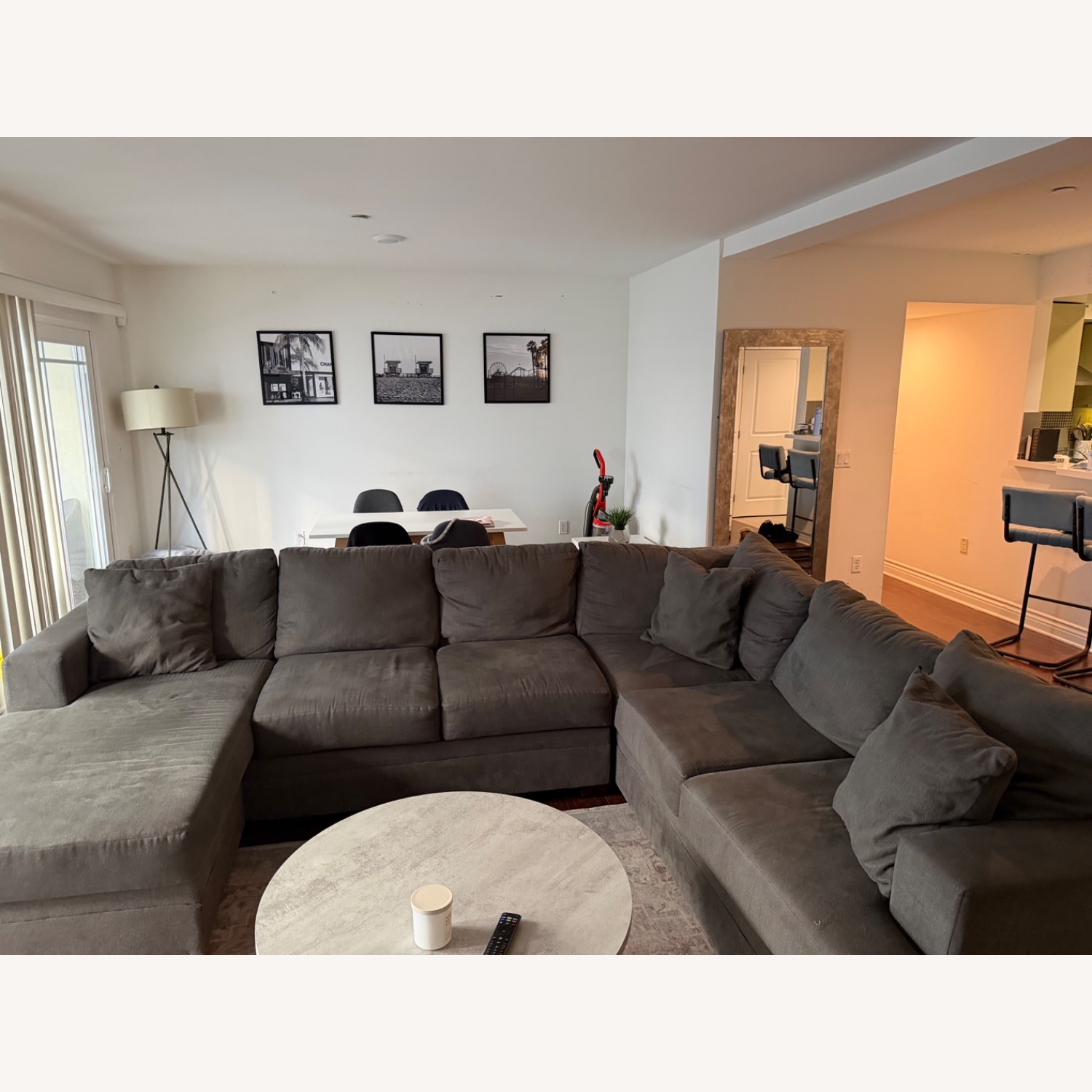 Living Spaces Dark Gray 3+ Piece Sectional - image-2