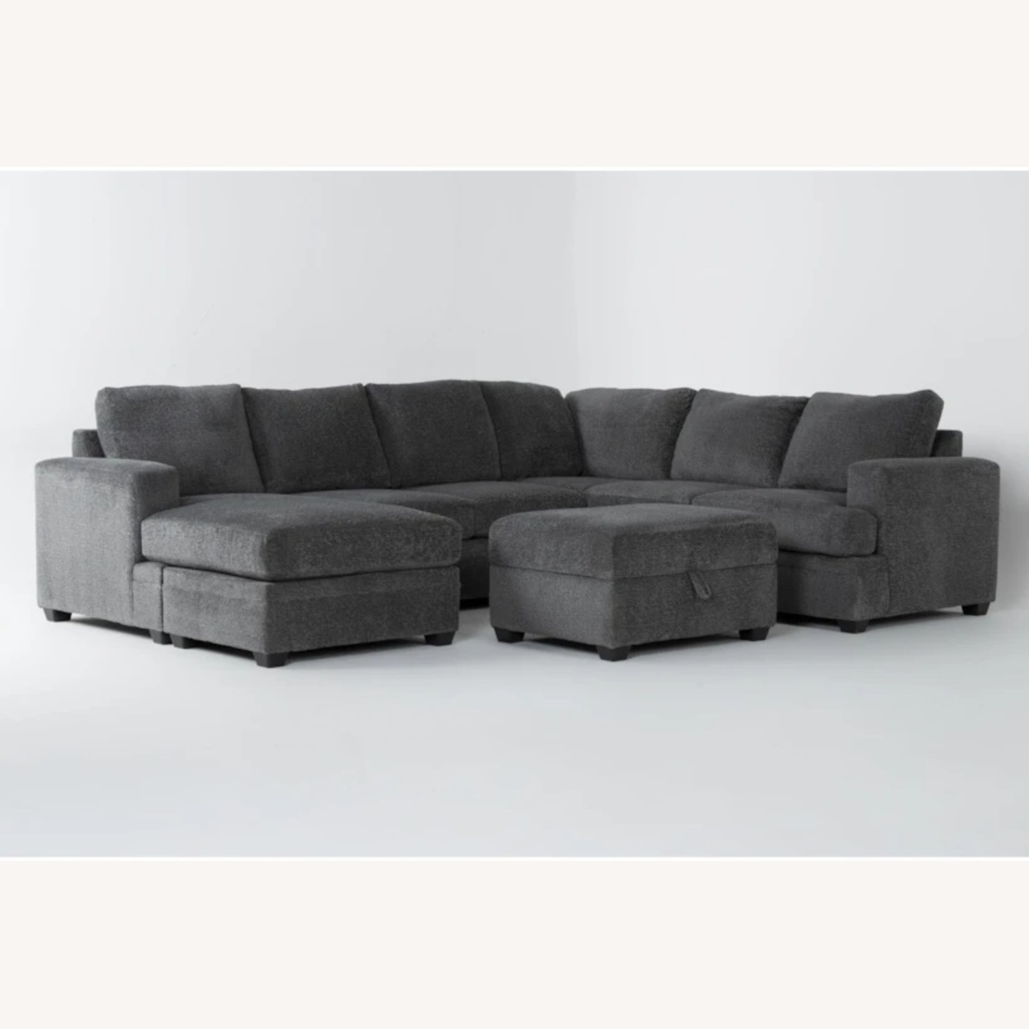 Living Spaces Dark Gray 3+ Piece Sectional - image-9