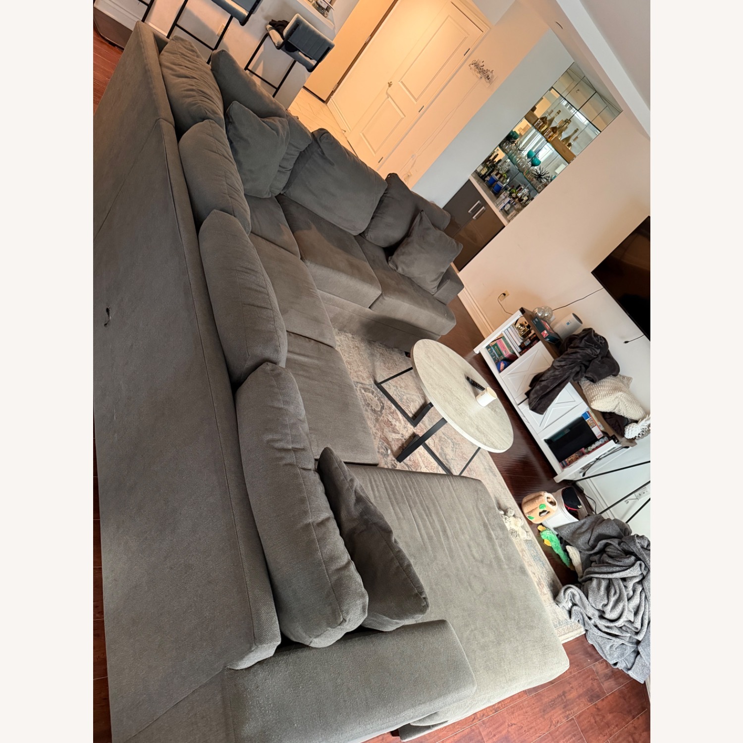 Living Spaces Dark Gray 3+ Piece Sectional - image-3