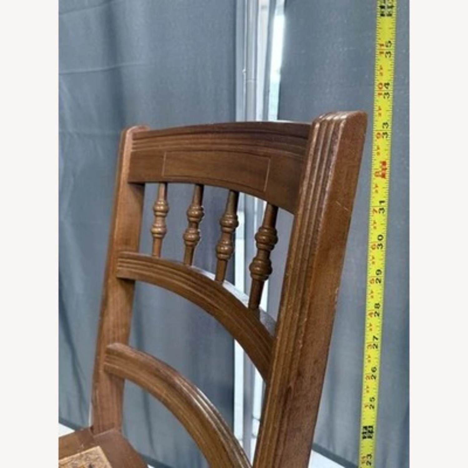 Wooden Side Dining Chair Cane Seat Spindle Back  - image-5