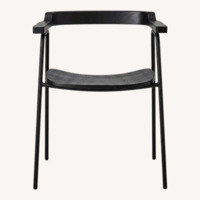 Gus Modern Black Wooden Armchair 