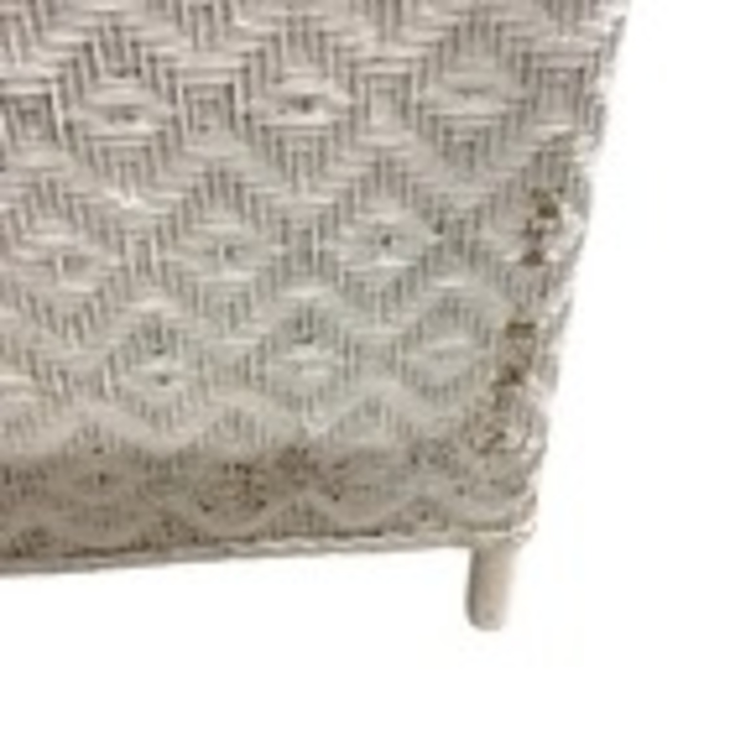 White Wicker Storage Bench Hinged Lid Cottage - image-4
