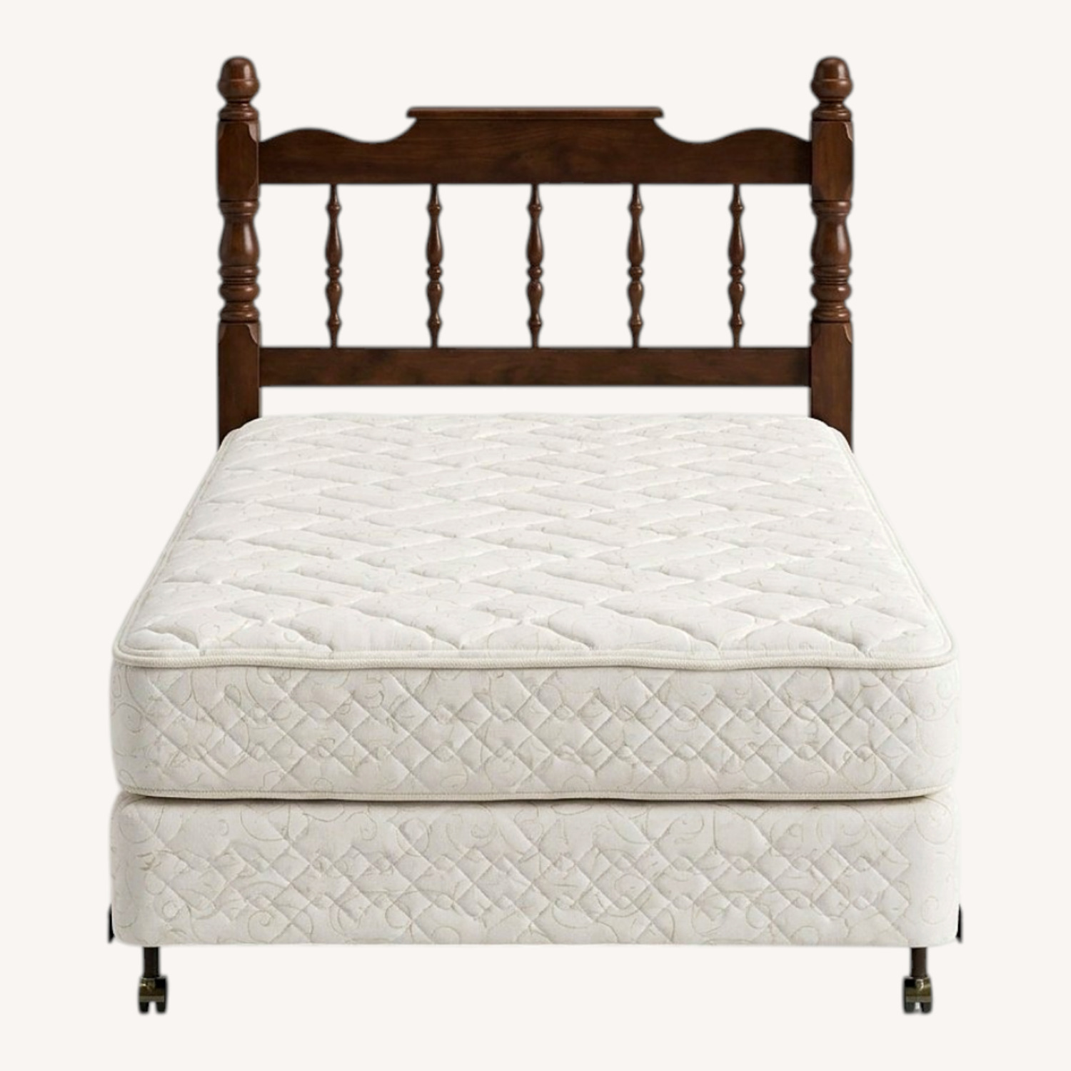 Dark Brown Wood Twin Bed - image-0