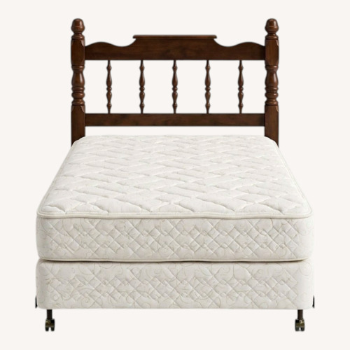 Used Dark Brown Wood Twin Bed for sale on AptDeco