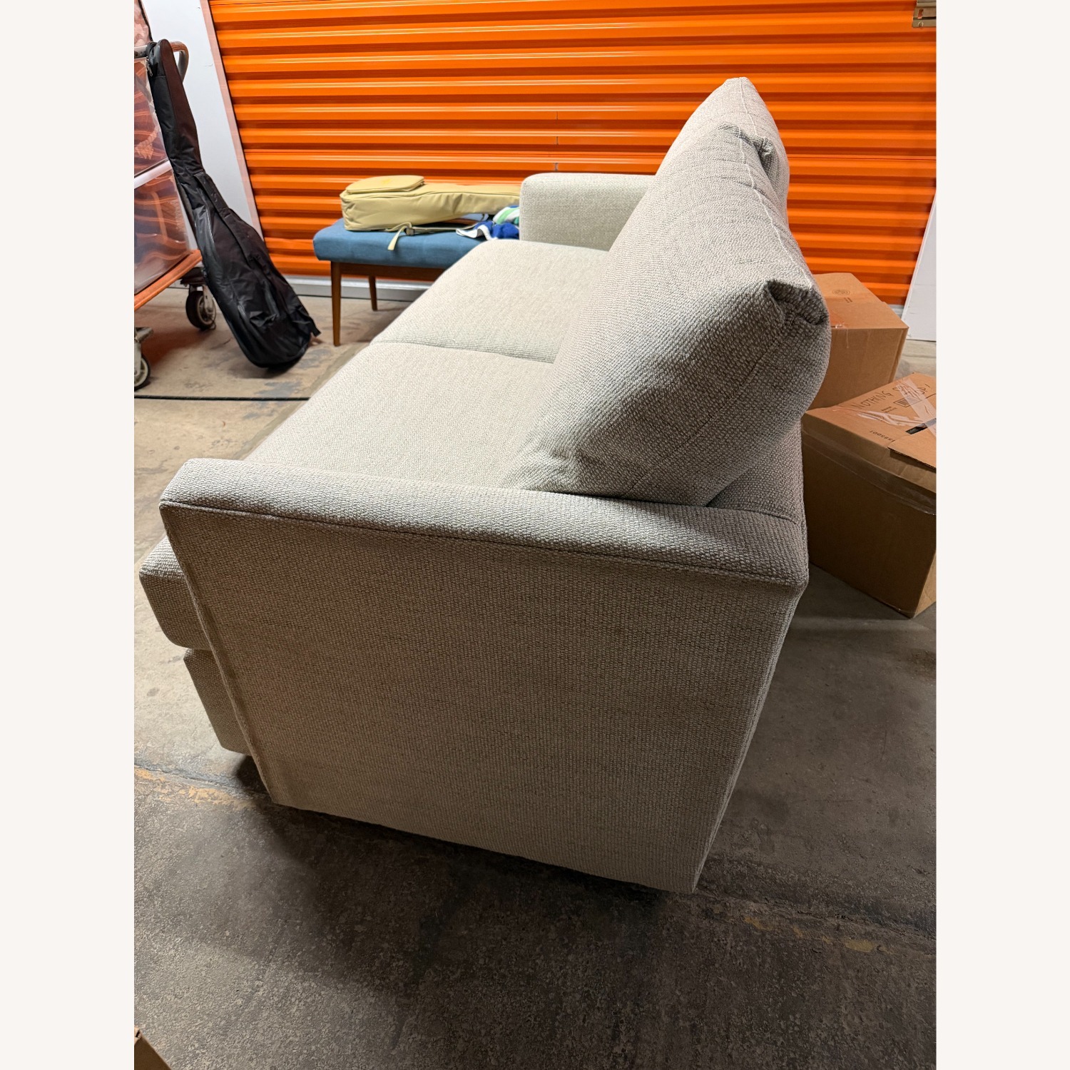 Crate & Barrel Light Gray Fabric 2 Seater Sofa - image-3
