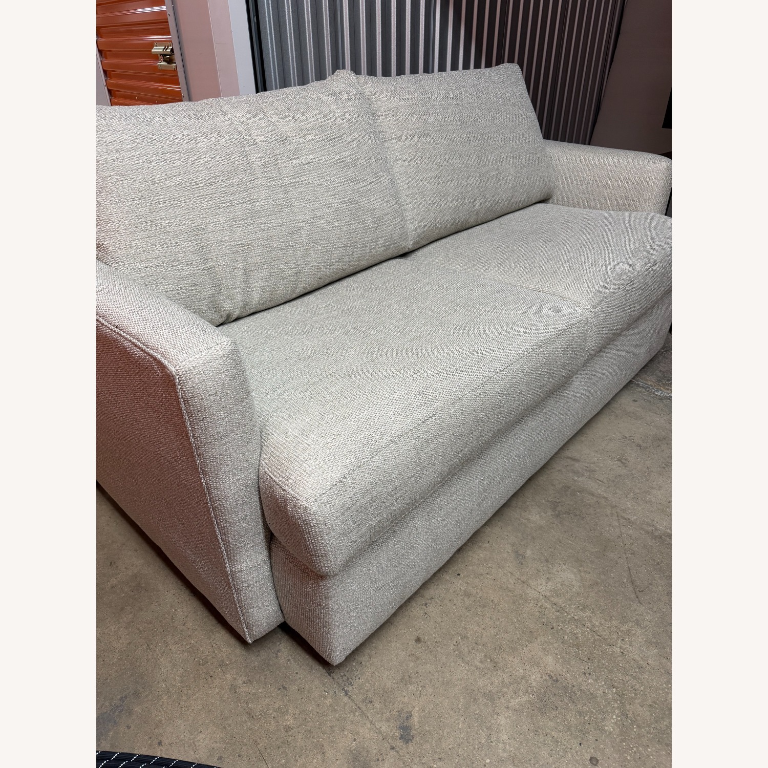 Crate & Barrel Light Gray Fabric 2 Seater Sofa - image-4