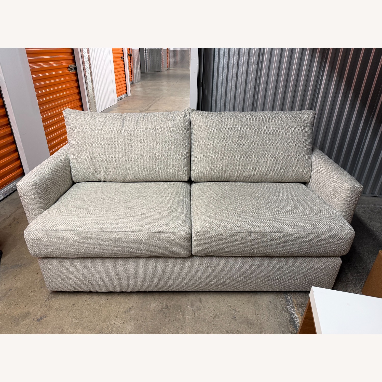 Crate & Barrel Light Gray Fabric 2 Seater Sofa - image-1