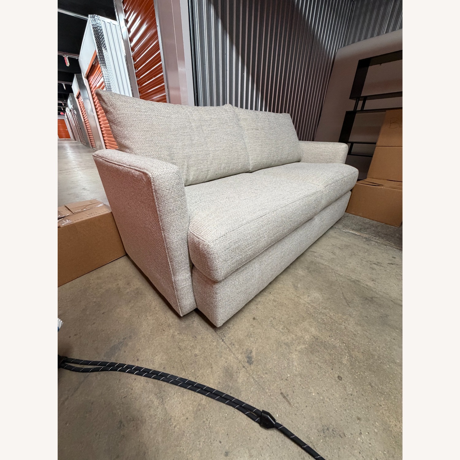 Crate & Barrel Light Gray Fabric 2 Seater Sofa - image-2