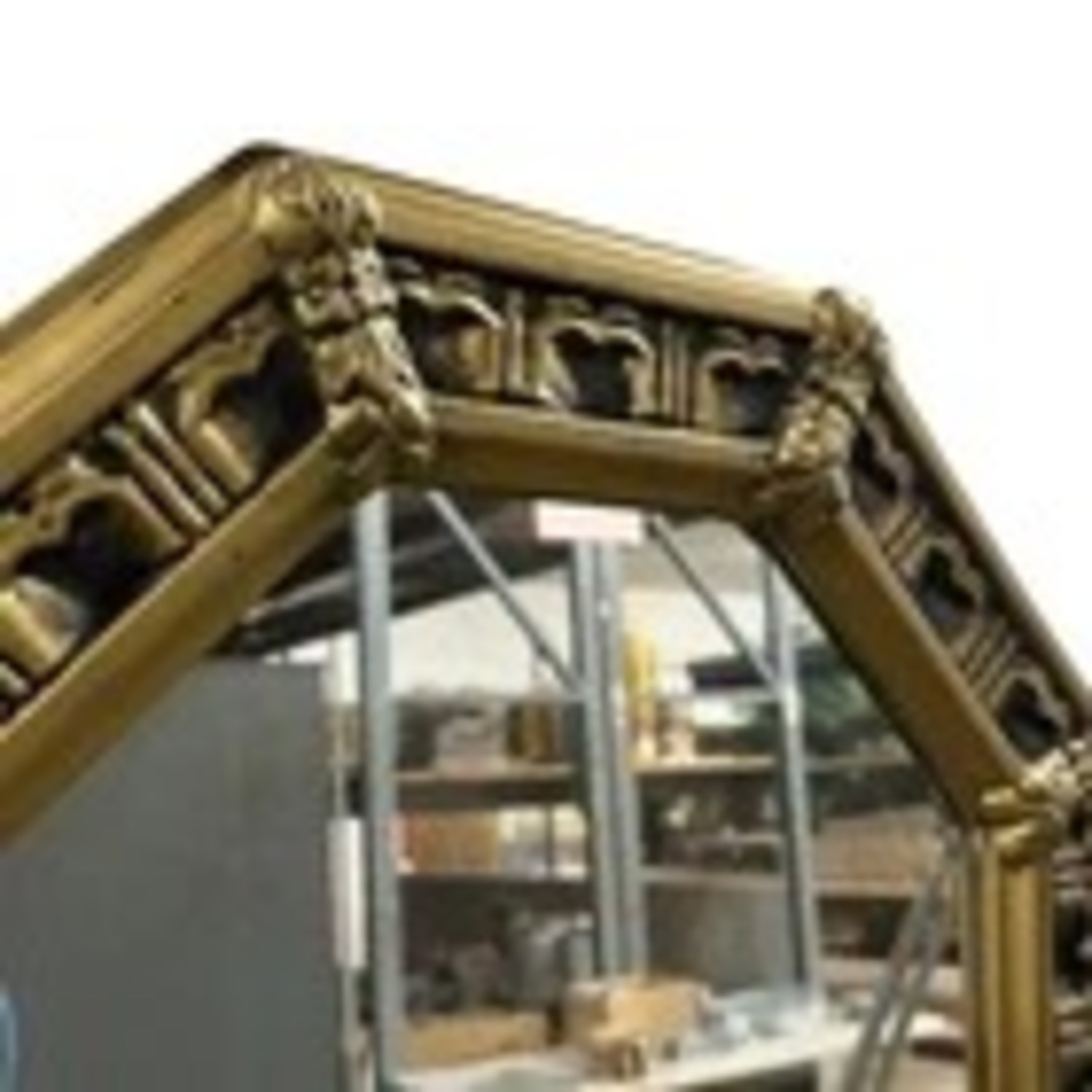 Vintage Octagon Gold & Black Wall Mirror - image-3
