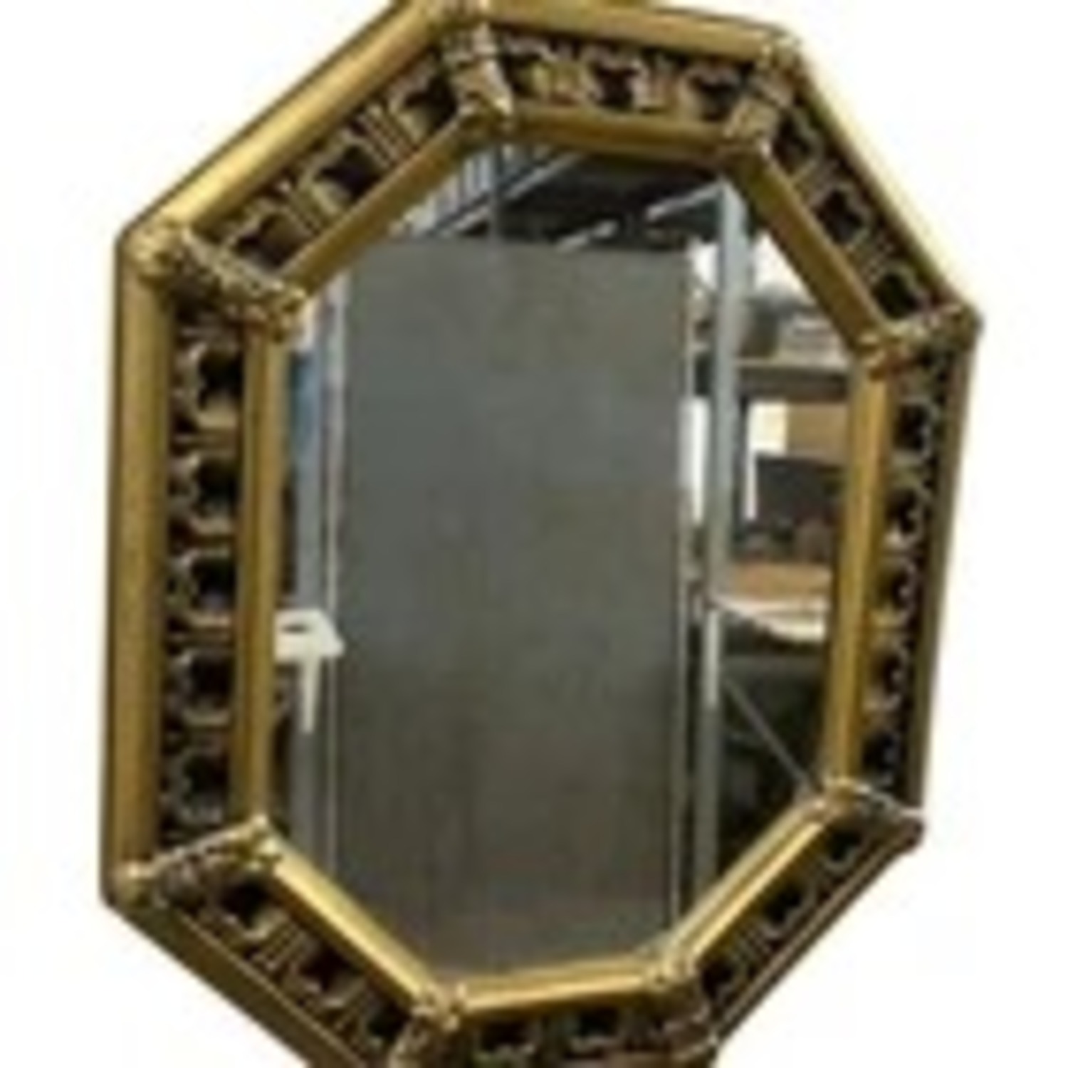 Vintage Octagon Gold & Black Wall Mirror - image-2