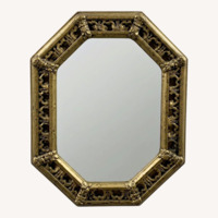 Vintage Octagon Gold & Black Wall Mirror