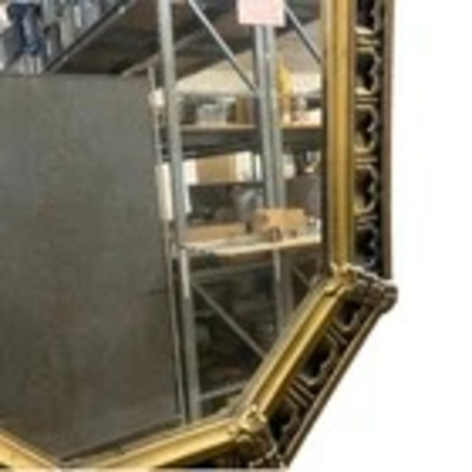 Vintage Octagon Gold & Black Wall Mirror - image-4