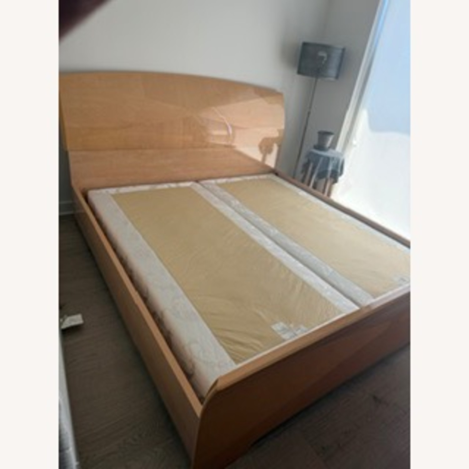 King Wooden Sleigh Bed Frame Made in Italy - image-4
