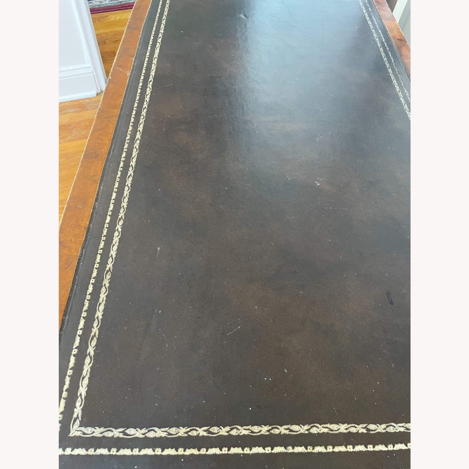 Antique Victorian Genuine Walnut Pedestal Desk - image-9