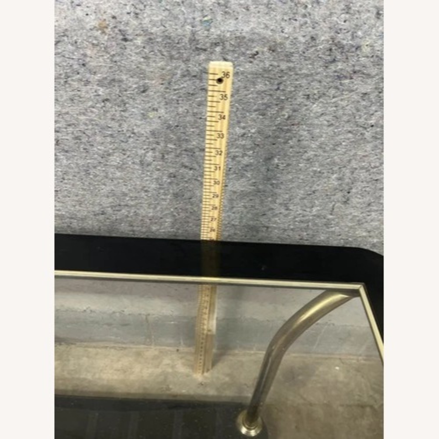 Vintage Mid-Century Brass Glass Console Table - image-2