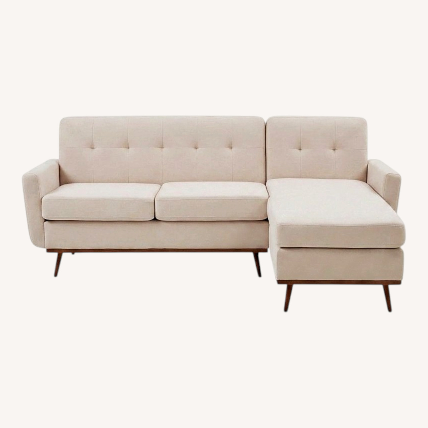 Natural Linen Chaise Lounge - image-0