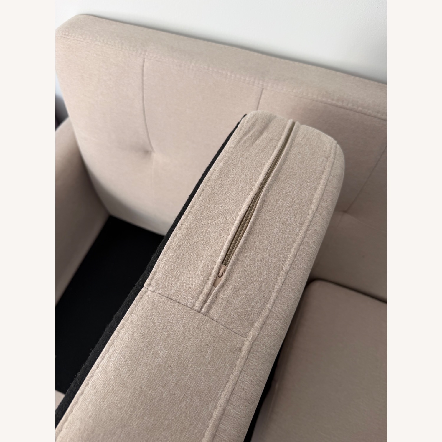 Natural Linen Chaise Lounge - image-7