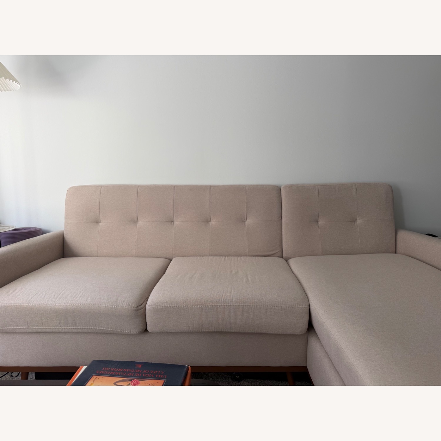 Natural Linen Chaise Lounge - image-5
