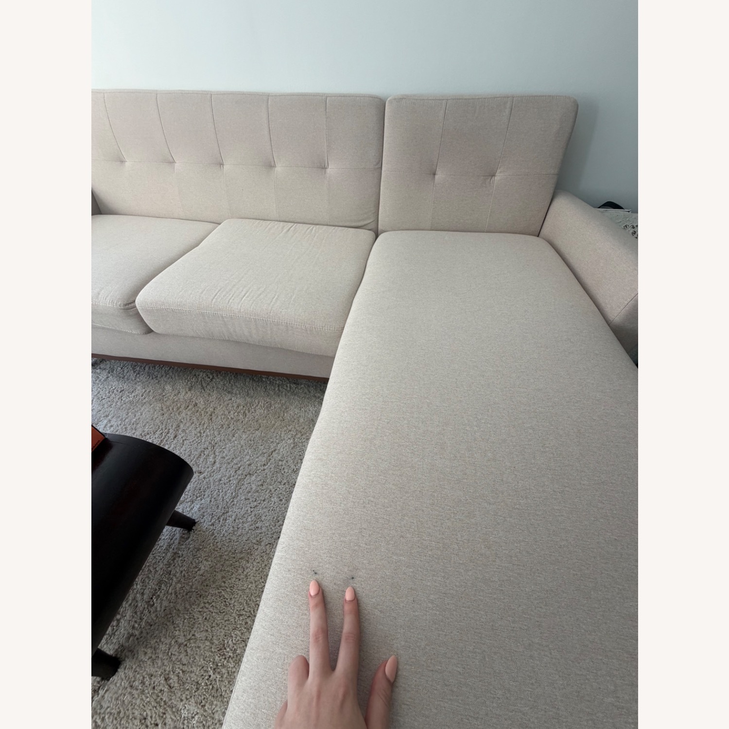 Natural Linen Chaise Lounge - image-4