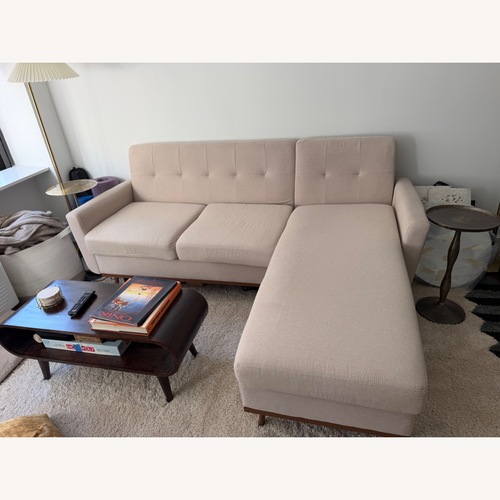 Used Natural Linen Chaise Lounge for sale on AptDeco