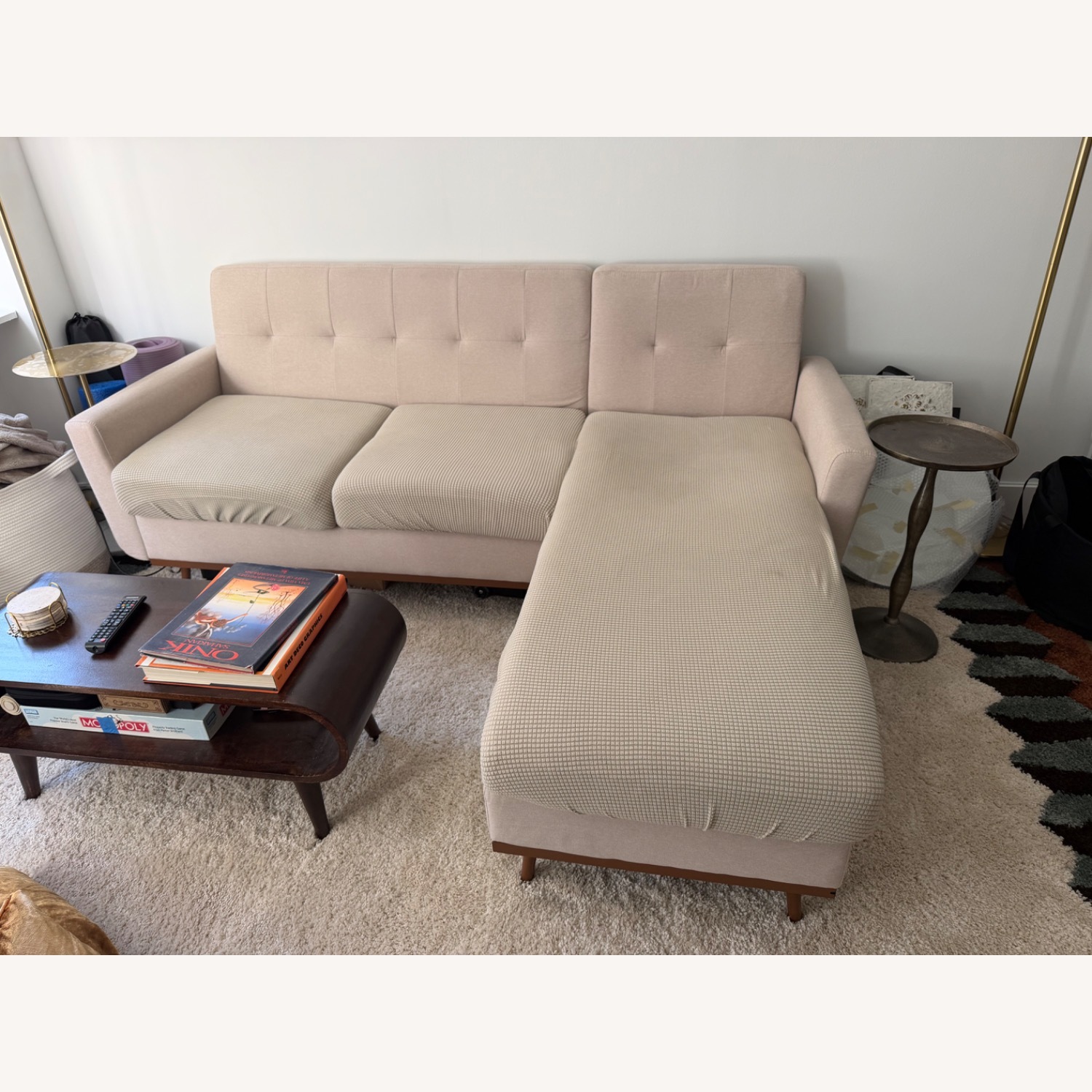 Natural Linen Chaise Lounge - image-10