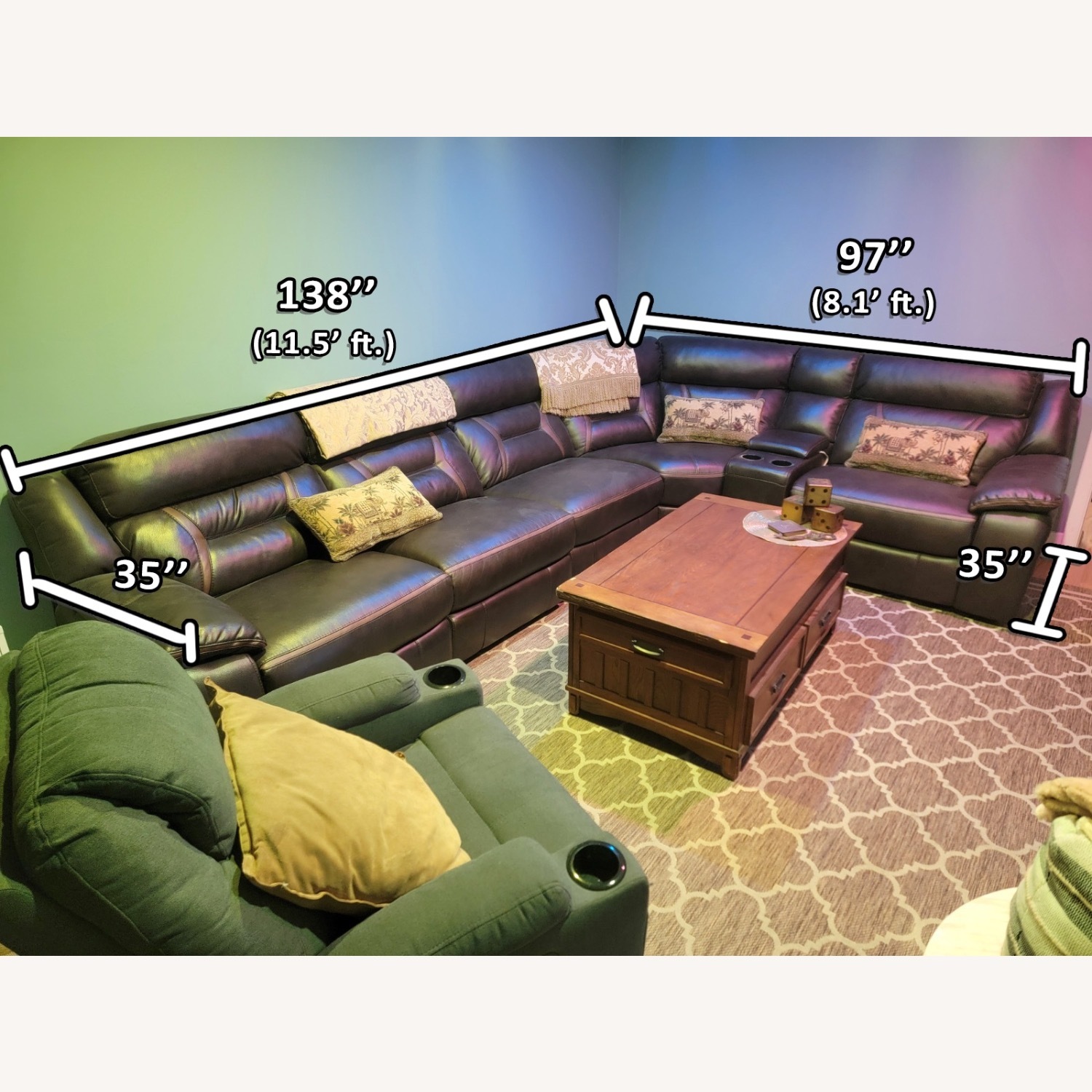 Dark Brown 3+ Piece Sectional - image-2