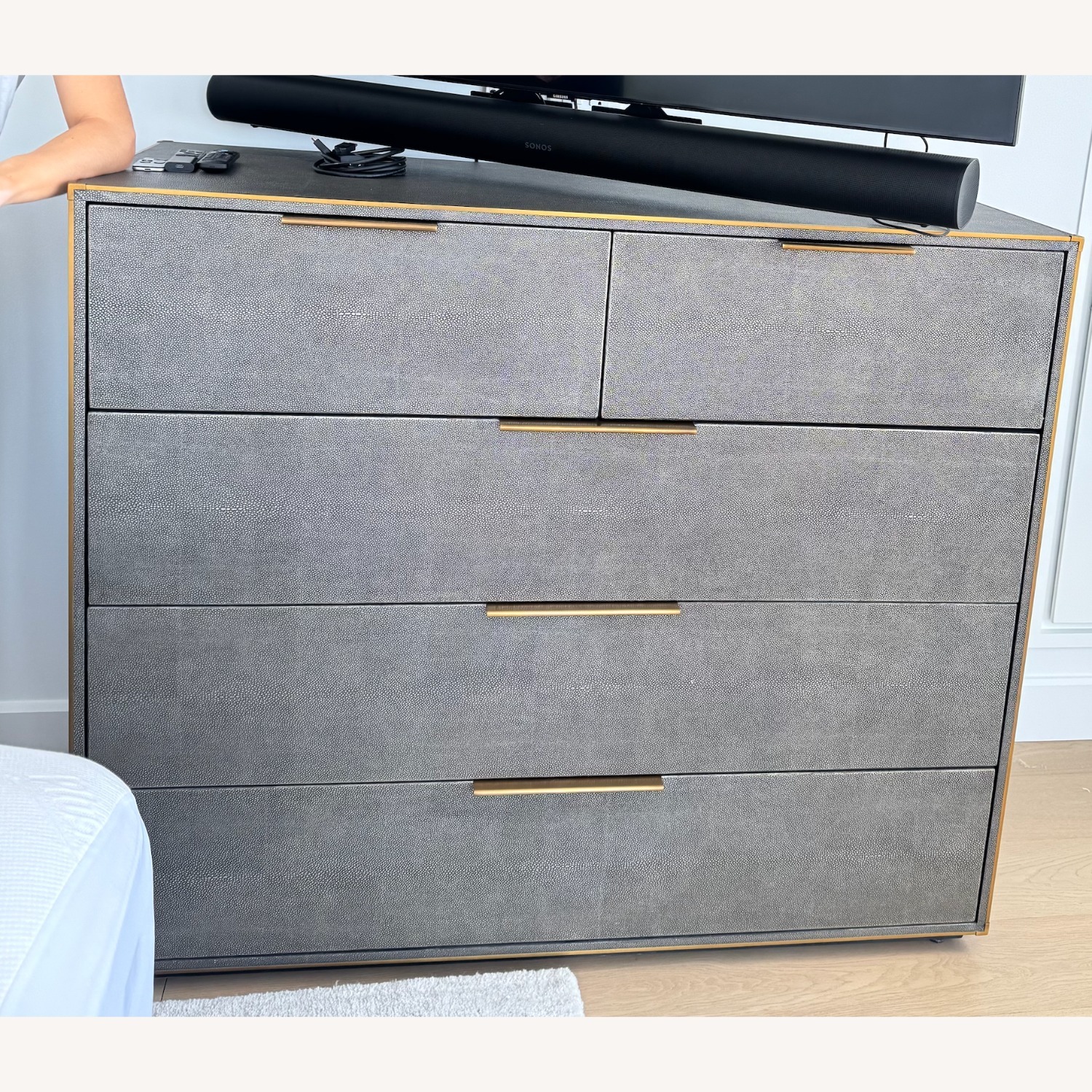 Restoration Hardware Graydon Shagreen 5-drawer Dresser - image-1