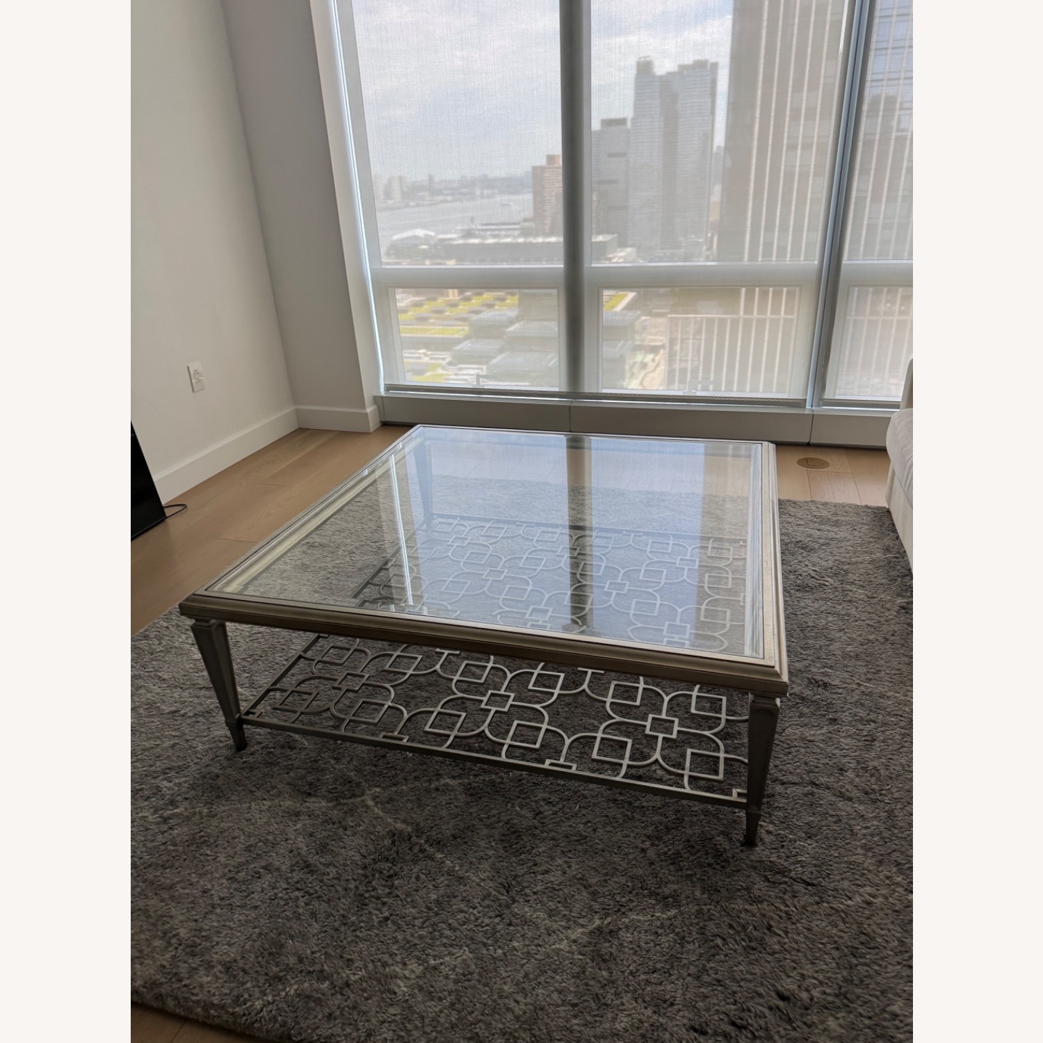 Sociables Cocktail Table Taupe Silver Leaf - image-5