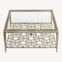 Sociables Cocktail Table Taupe Silver Leaf