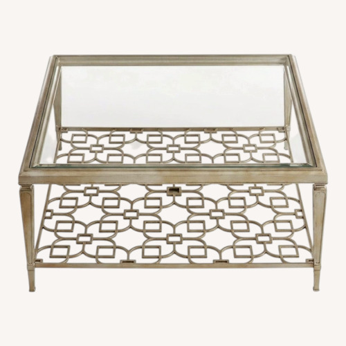 Used Sociables Cocktail Table Taupe Silver Leaf for sale on AptDeco