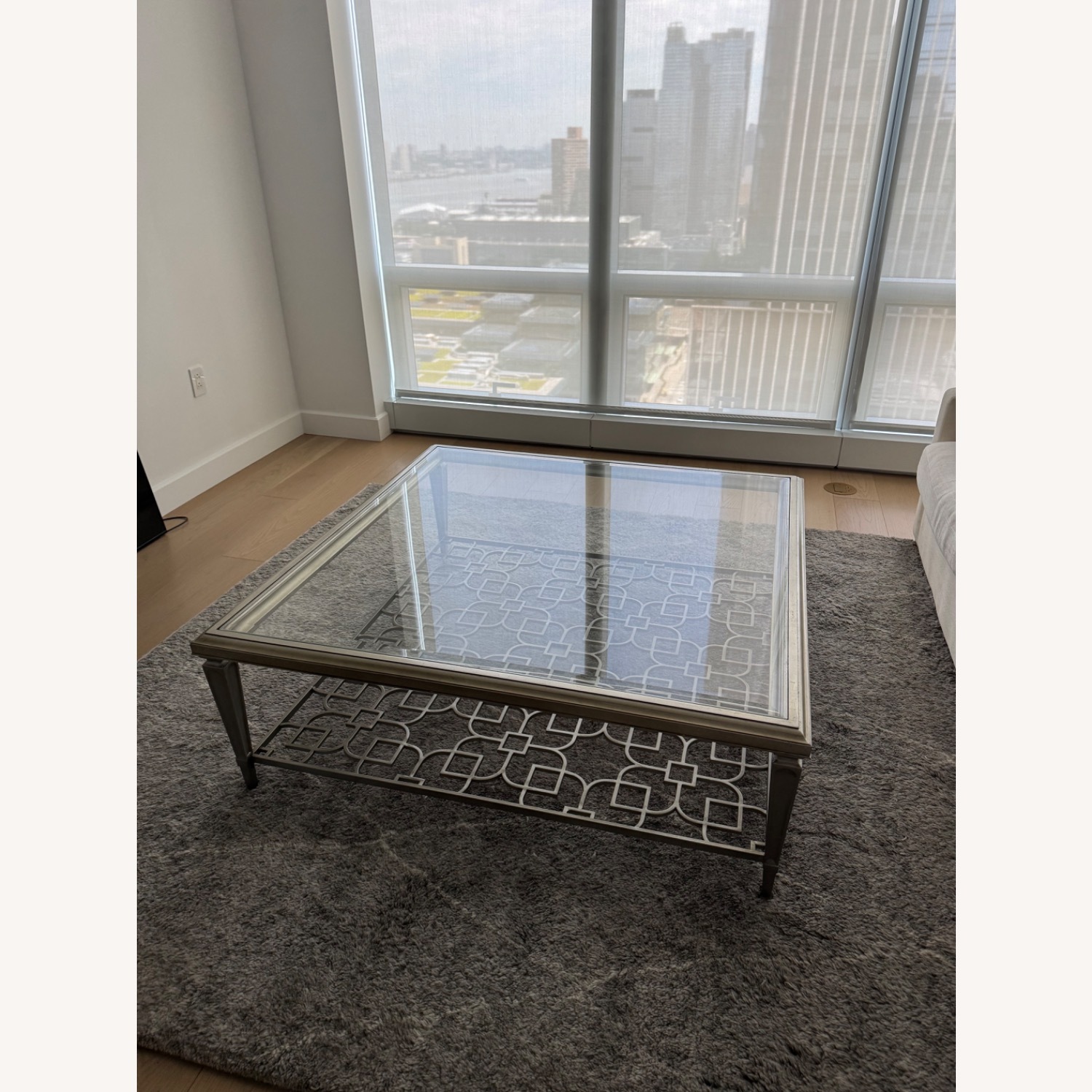 Sociables Cocktail Table Taupe Silver Leaf - image-4