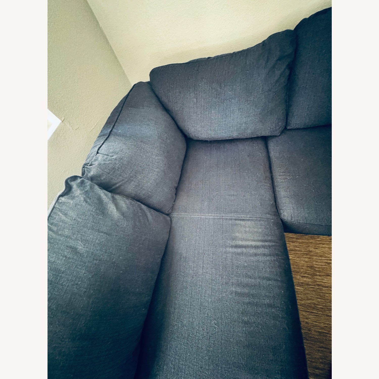 Mid-Century Modern Navy Blue Sectional Sofa - image-8