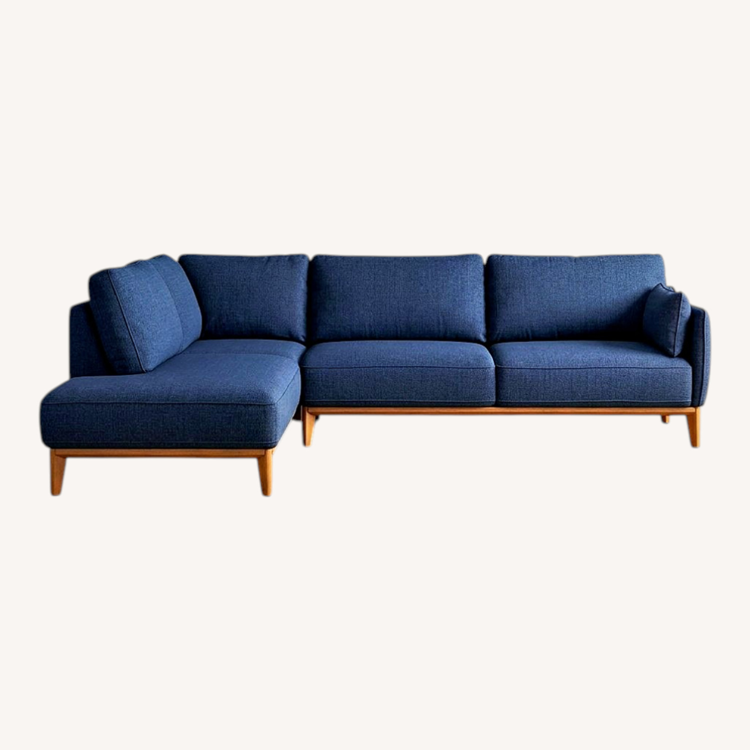 Mid-Century Modern Navy Blue Sectional Sofa - image-0