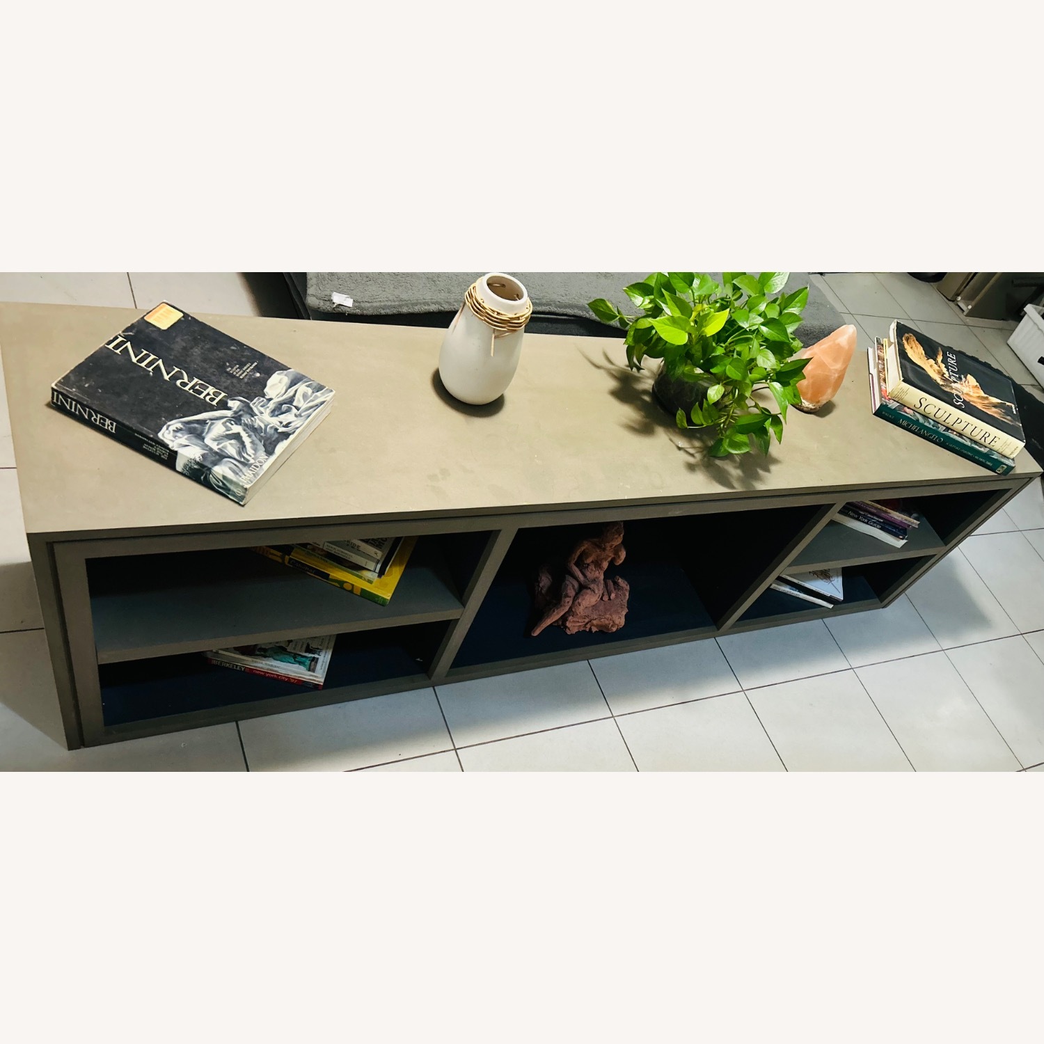 Dark Gray Modern Media Console - image-2
