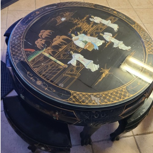 Used Oriental Asian Mother of Pearl Coffee Coffee Table for sale on AptDeco