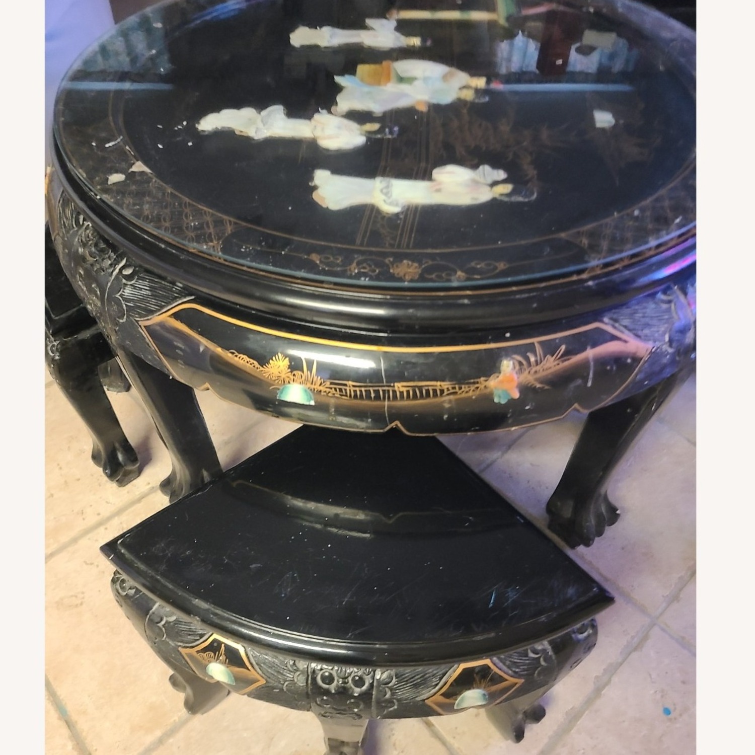 Oriental Asian Mother of Pearl Coffee Coffee Table - image-6