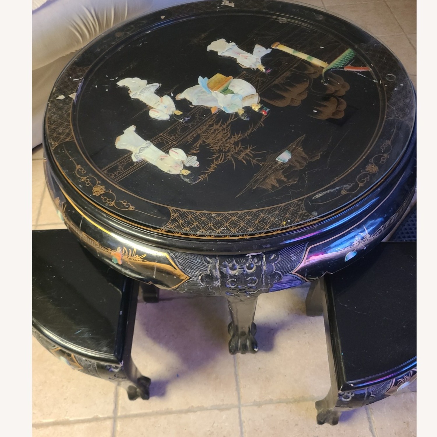 Oriental Asian Mother of Pearl Coffee Coffee Table - image-7