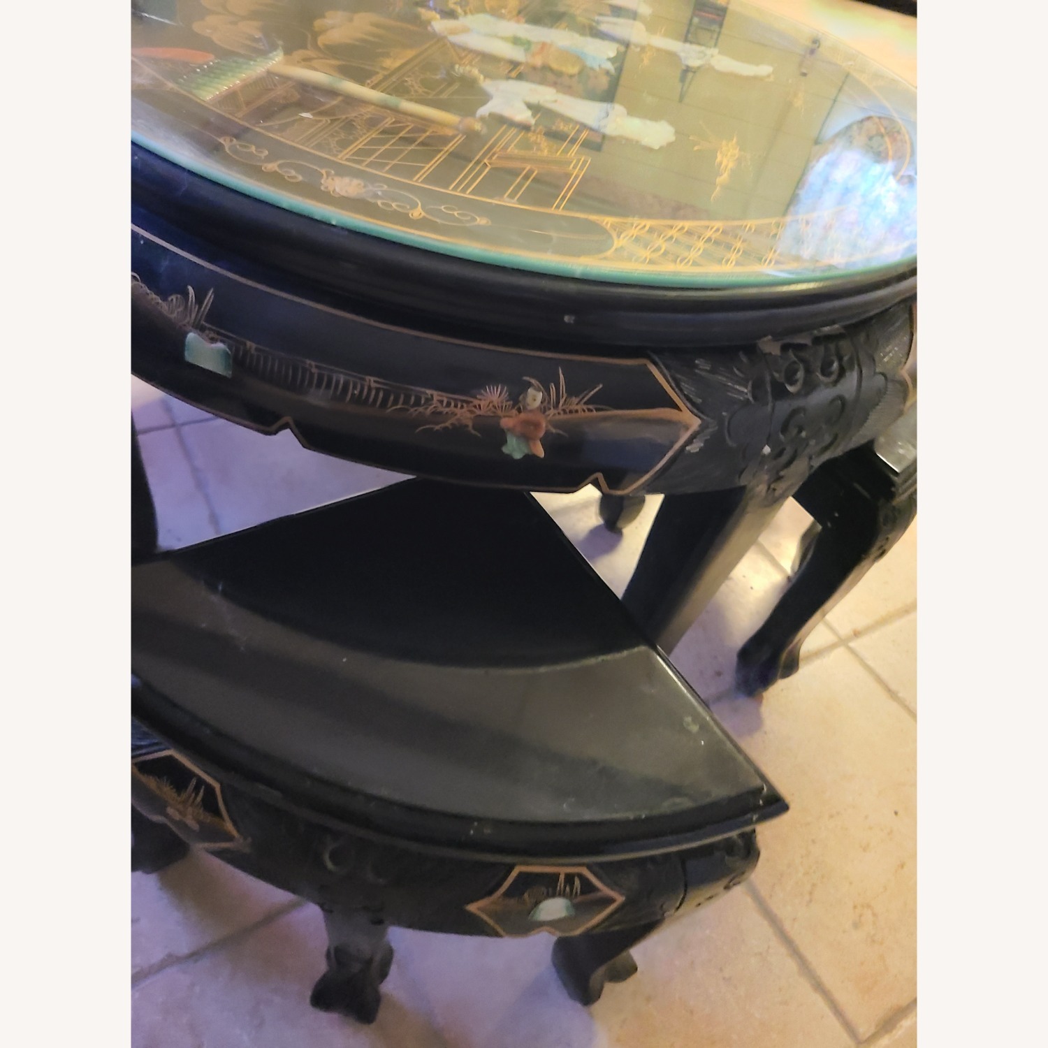 Oriental Asian Mother of Pearl Coffee Coffee Table - image-5