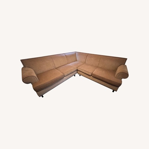 Used Pier 1 Carmen Brown L-Shaped Sofa for sale on AptDeco
