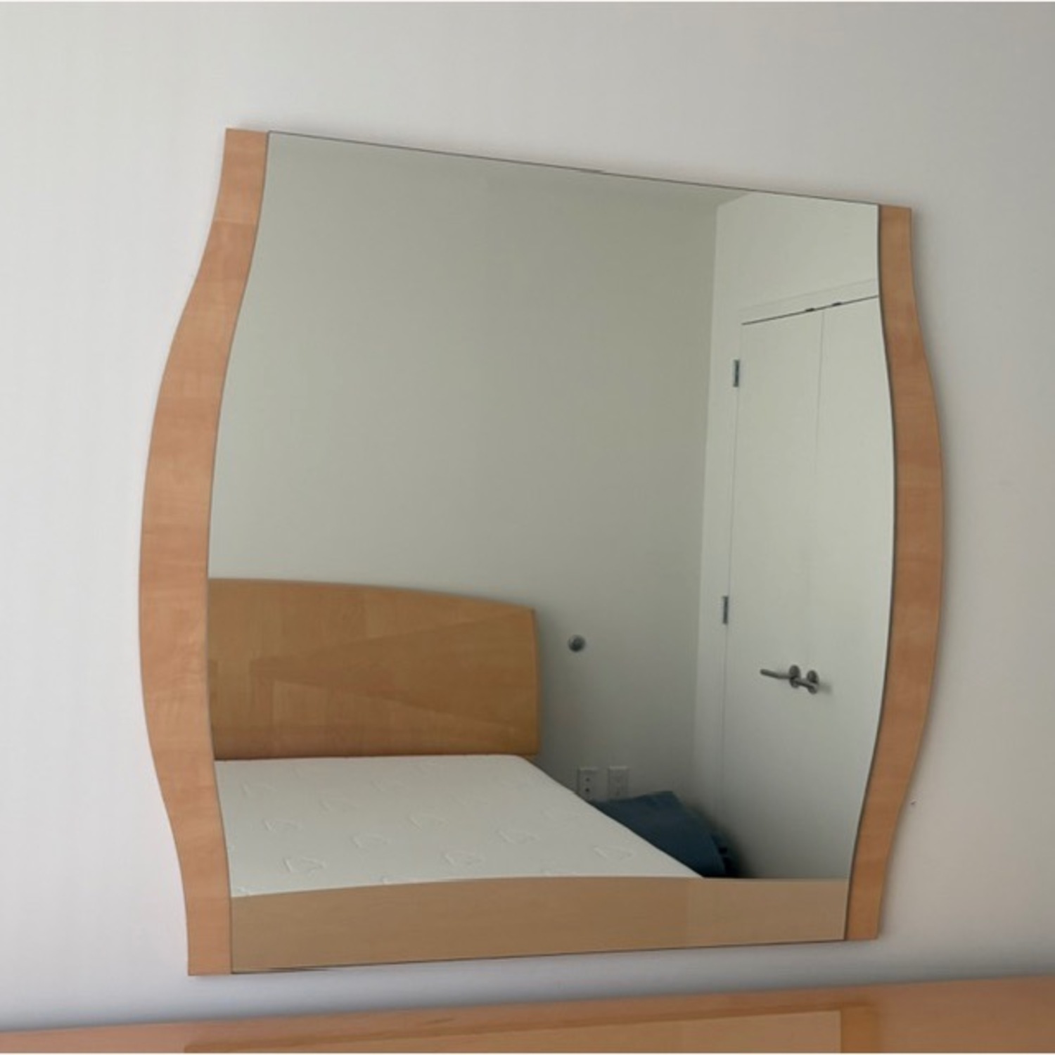Vintage/Antique Natural Wood Wall Mirror - image-1