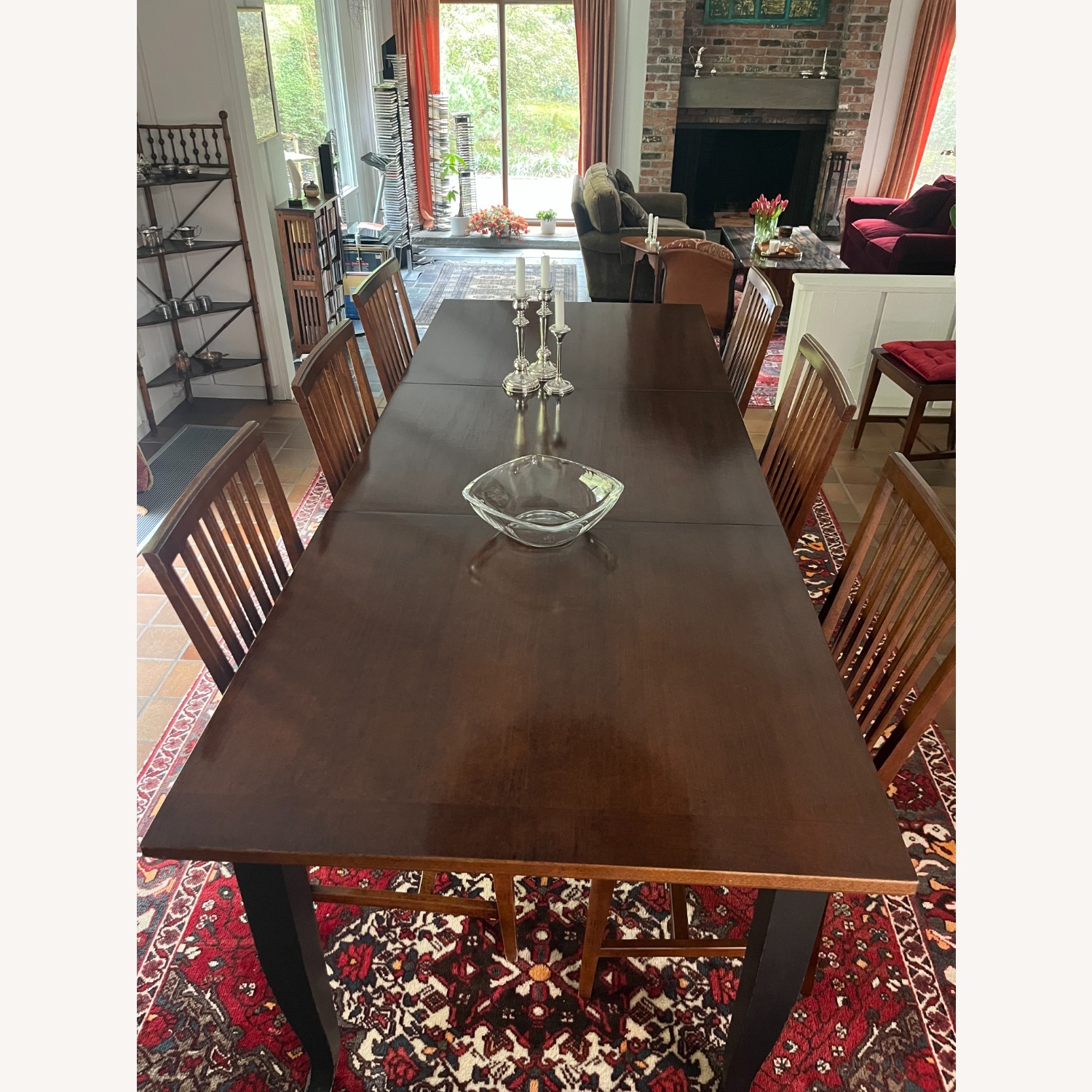 Dark Brown Wood Dining Set - image-4