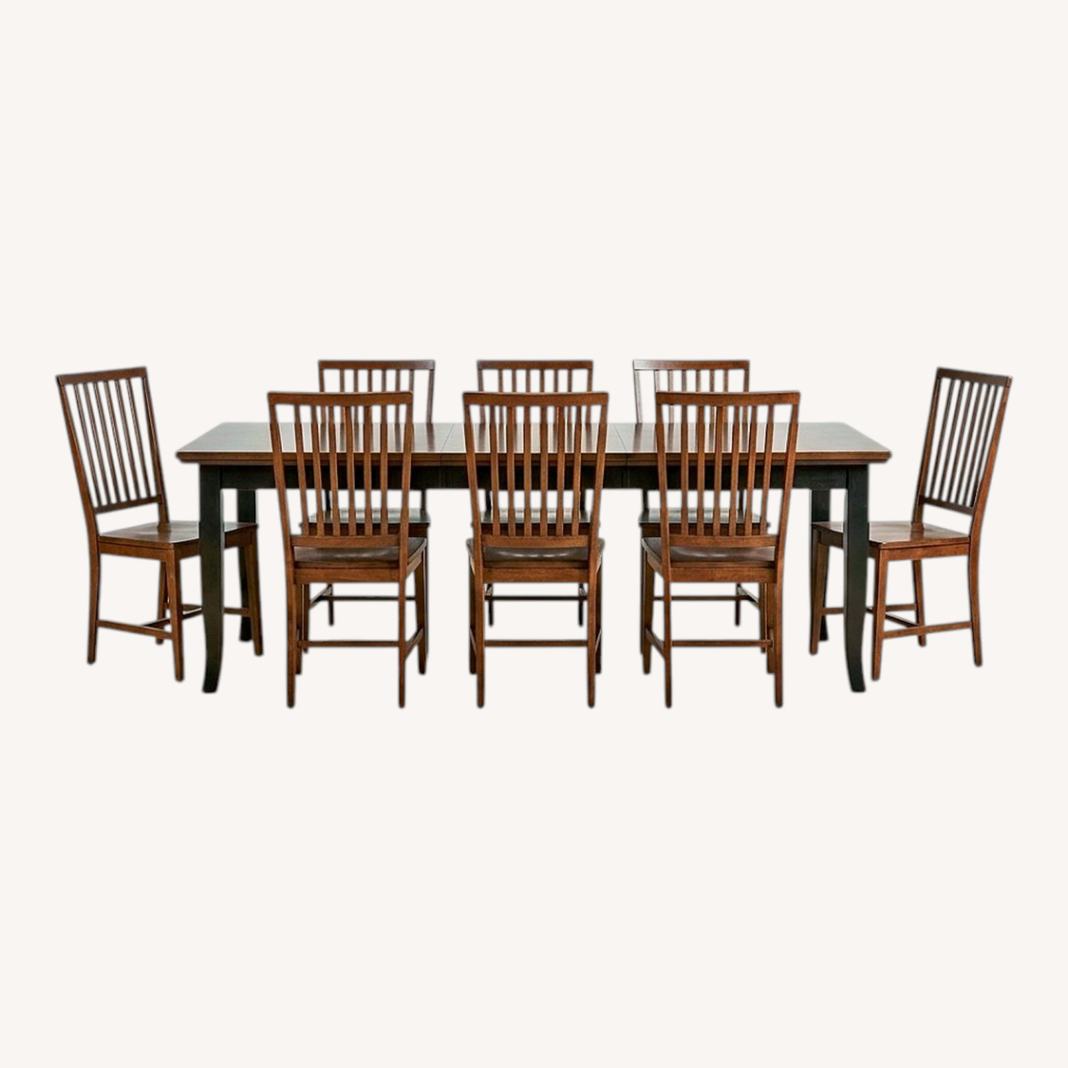 Dark Brown Wood Dining Set - image-0