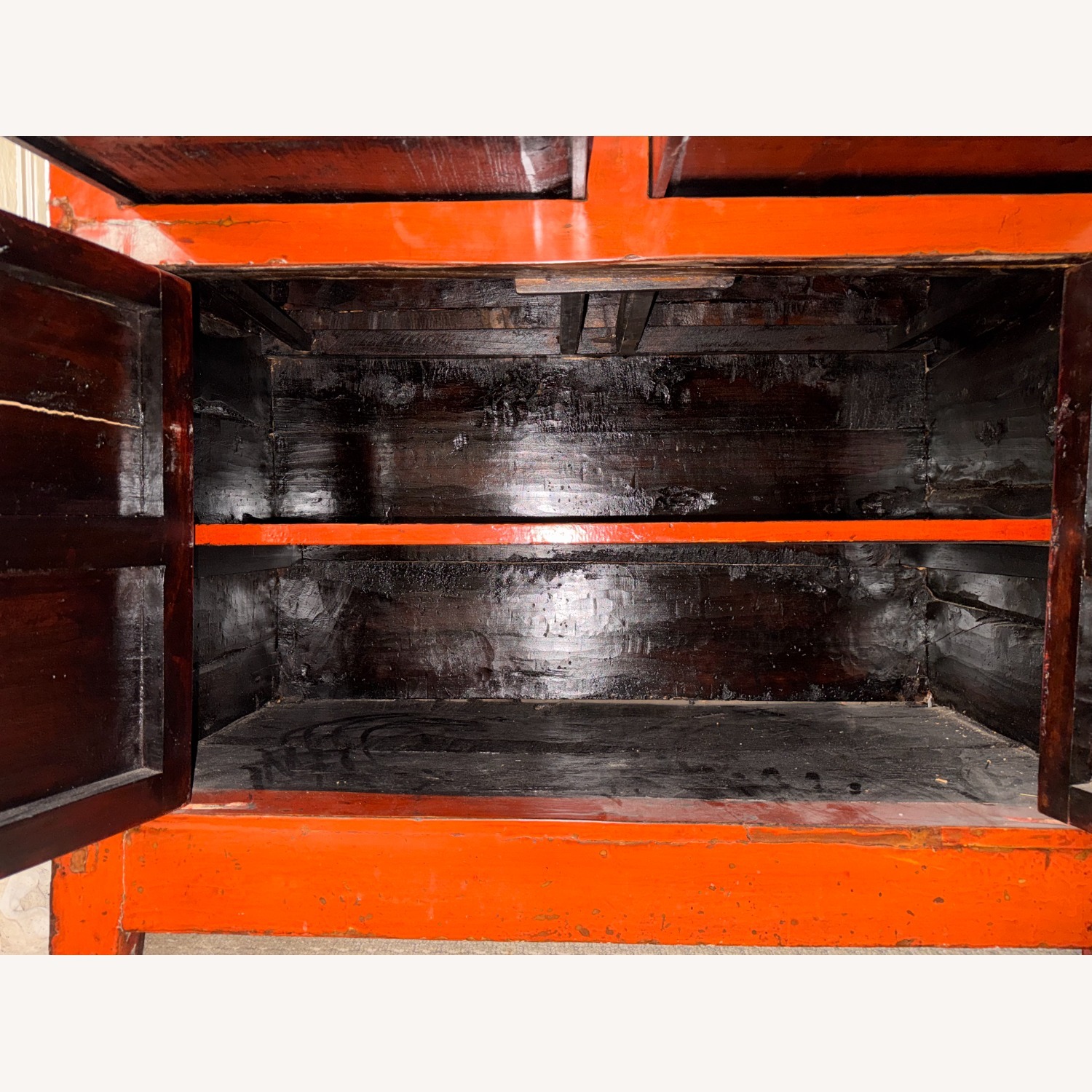 Antique Chinese Lacquered Elm Cabinet - image-6
