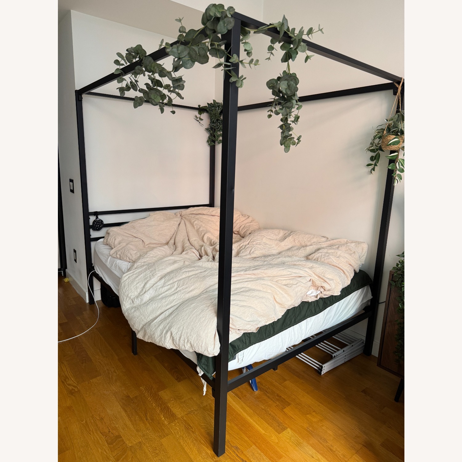 Amazon Black Metal Canopy Full Bed Frame - image-2