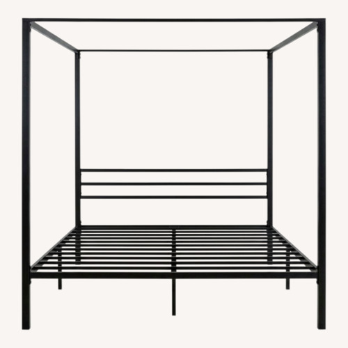 Used Amazon Black Metal Canopy Full Bed Frame for sale on AptDeco