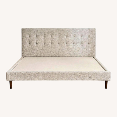Used Article White Fabric King Bed for sale on AptDeco