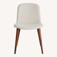Design Within Reach Bacco Chair White Leather with Walnut Legs