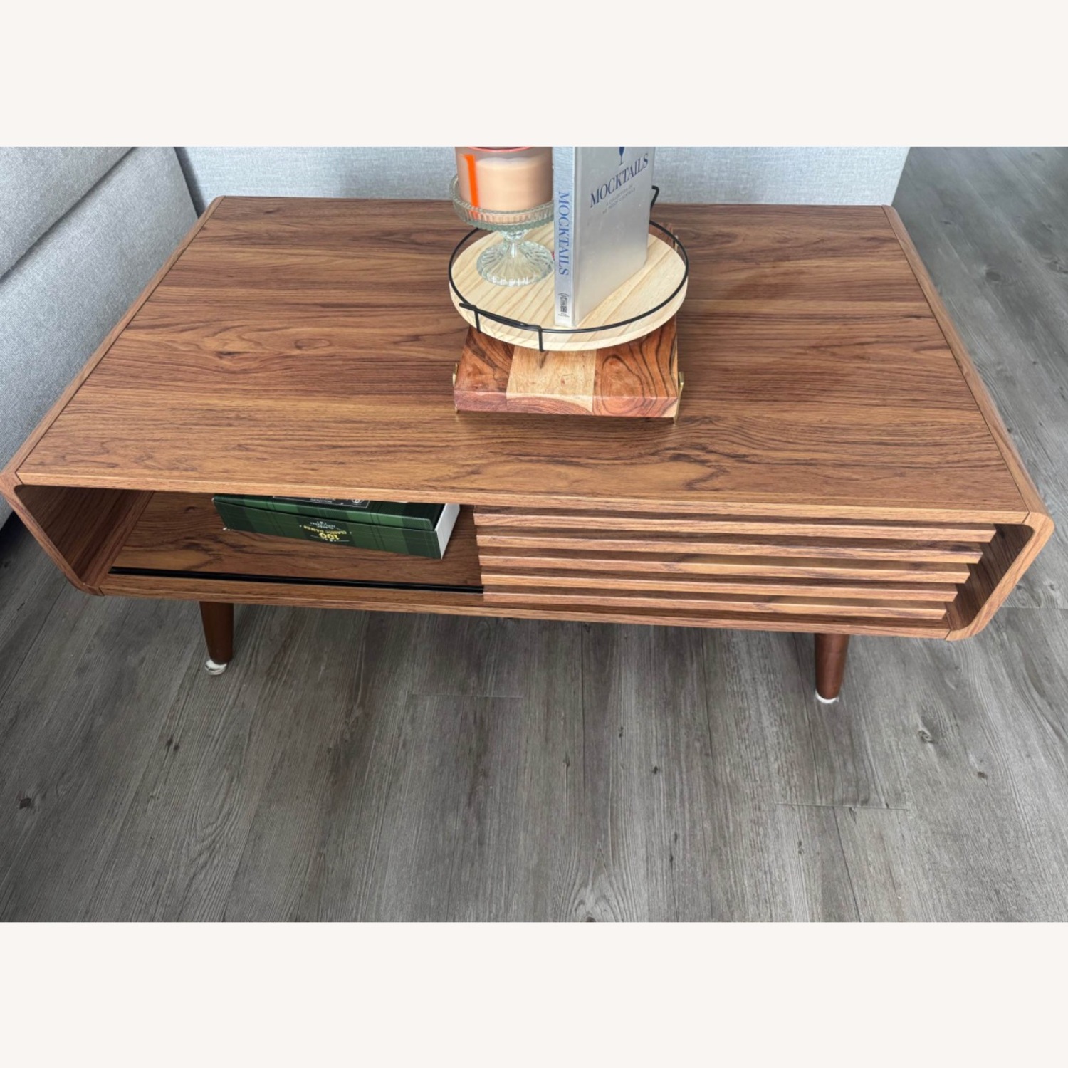 Mercury Row Bria 4-Leg  Dark Brown Coffee Table with Storage  - image-5