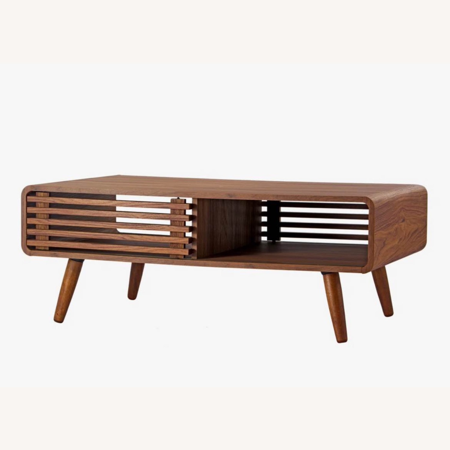 Mercury Row Bria 4-Leg  Dark Brown Coffee Table with Storage  - image-1
